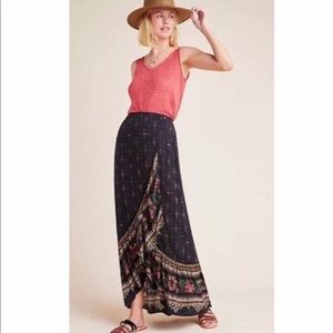 Farm Rio Anthropology maxi skirt wrap front button closure